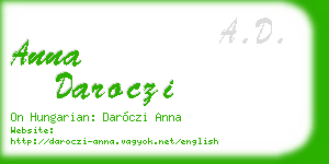 anna daroczi business card
