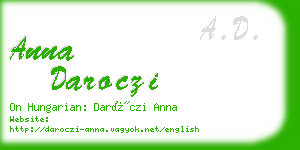 anna daroczi business card